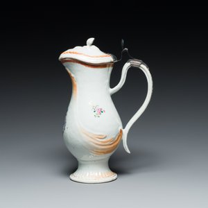 A rare Chinese export porcelain ewer and basin with crowned monogram 'RLI', Qianlong — 照片 4