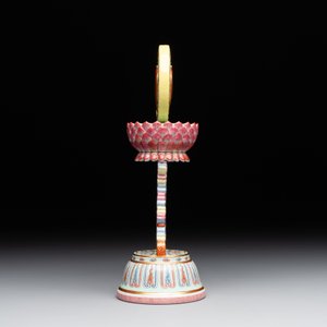 A rare Chinese famille rose Buddhist emblem altar ornament, Qianlong mark and of the period — photo 2