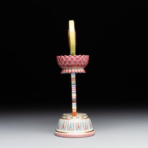 A rare Chinese famille rose Buddhist emblem altar ornament, Qianlong mark and of the period — photo 4