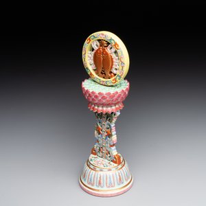 A rare Chinese famille rose Buddhist emblem altar ornament, Qianlong mark and of the period — photo 6