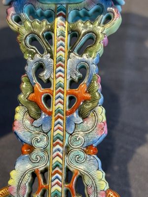 A rare Chinese famille rose Buddhist emblem altar ornament, Qianlong mark and of the period — photo 11