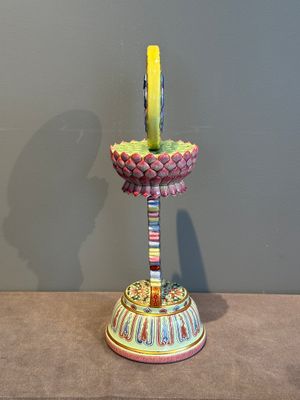 A rare Chinese famille rose Buddhist emblem altar ornament, Qianlong mark and of the period — photo 2