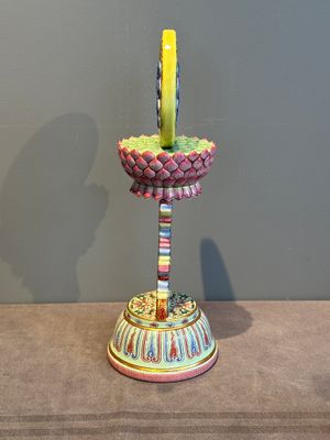 A rare Chinese famille rose Buddhist emblem altar ornament, Qianlong mark and of the period — photo 4