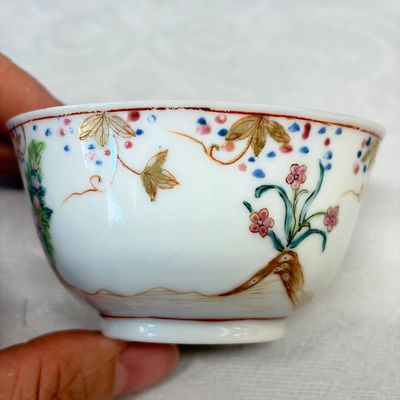 A rare Chinese famille rose export tea bowl and saucer with 'Apollo Playing the Lyre' — photo 13