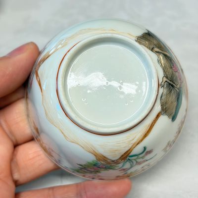 A rare Chinese famille rose export tea bowl and saucer with 'Apollo Playing the Lyre' — photo 18