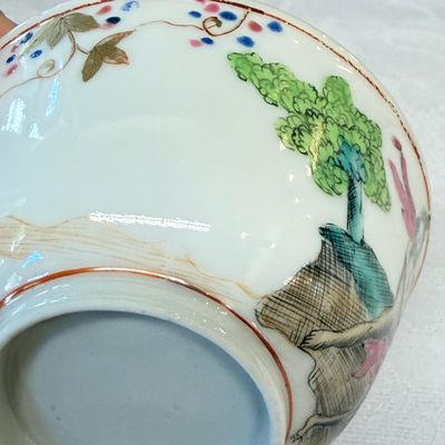 A rare Chinese famille rose export tea bowl and saucer with 'Apollo Playing the Lyre' — photo 21