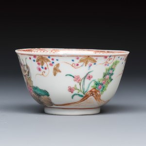 A rare Chinese famille rose export tea bowl and saucer with 'Apollo Playing the Lyre' — photo 5