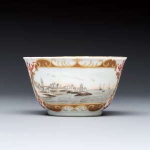 A rare Chinese famille rose Meissen-style 'Maritime subject' tea bowl and saucer — 照片 6