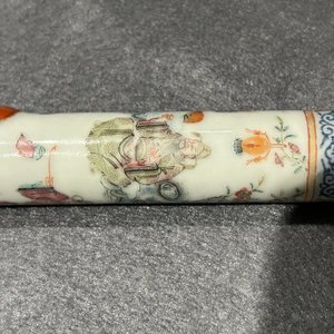 A rare Chinese famille rose opium pipe with narrative scenes, 19th C. — 照片 29