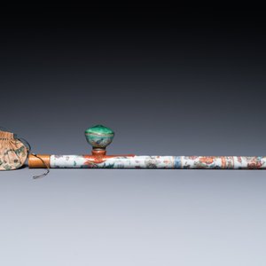 A rare Chinese famille rose opium pipe with narrative scenes, 19th C. — 照片 5