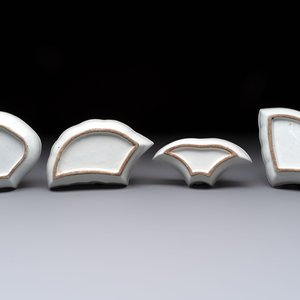 A rare Chinese famille rose turquoise-ground nine-piece 'butterfly' sweetmeat set with immortals, Guangxu mark and of the period — photo 5