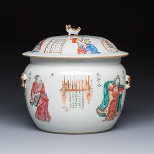 A rare Chinese famille rose 'Wu Shuang Pu' 'Kamcheng' jar and cover — foto 1