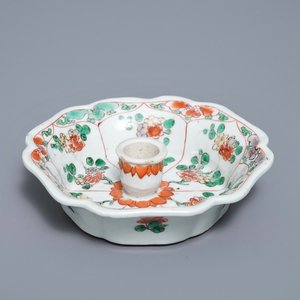 A rare Chinese famille verte candle sconce, Kangxi — 照片 1