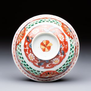A rare Chinese famille verte reticulated double-walled cup and saucer, artemisia leaf mark, Kangxi — photo 12
