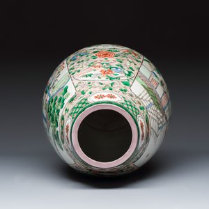 A rare Chinese famille verte 'Silk Production' ovoid vase — photo 6