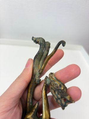 A rare Chinese gilt-bronze dragon, Tang — 照片 6