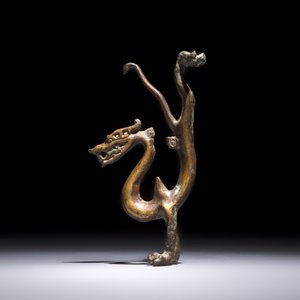 A rare Chinese gilt-bronze dragon, Tang — 照片 2