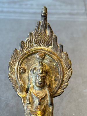 A rare Chinese gilt bronze standing Buddha with aureola and inscription, Northern Wei, dated 441 — photo 5