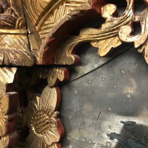 A rare Chinese gilt wood and reverse glass painted mirror, 2nd half 18th C. — photo 14