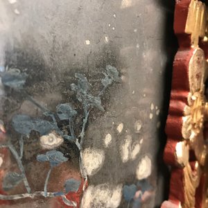 A rare Chinese gilt wood and reverse glass painted mirror, 2nd half 18th C. — photo 22