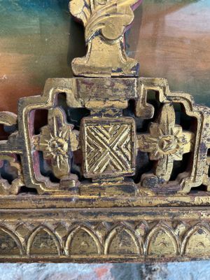 A rare Chinese gilt wood and reverse glass painted mirror, 2nd half 18th C. — photo 14