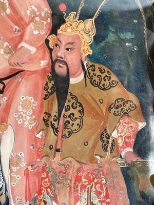 A rare Chinese gilt wood and reverse glass painted mirror, 2nd half 18th C. — photo 7
