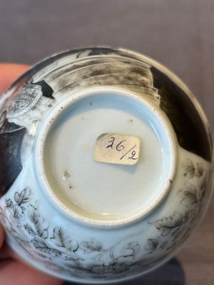 A rare Chinese grisaille and gilt cup and saucer with Ignatius of Loyola, Qianlong — 照片 16