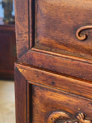 A rare Chinese huanghuali wood 'duo bao ge' cabinet of curiosities with chilong design, 18/19th C. — photo 14