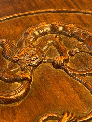 A rare Chinese huanghuali wood 'duo bao ge' cabinet of curiosities with chilong design, 18/19th C. — photo 10