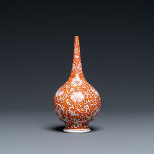 A rare Chinese islamic market iron-red-ground rosewater sprinkler, Kangxi — 照片 1