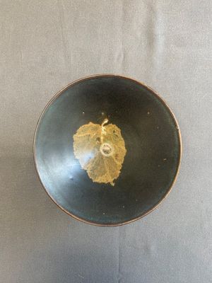 A rare Chinese Jizhou leaf-decorated conical tea bowl, Southern Song — photo 1