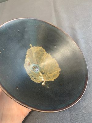 A rare Chinese Jizhou leaf-decorated conical tea bowl, Southern Song — photo 3
