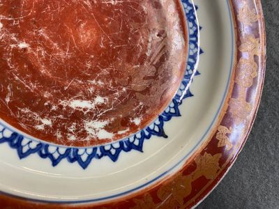 A rare Chinese Kinrande plate, Fu Gui Jia Qi 富贵佳器 mark, Wanli — 照片 2