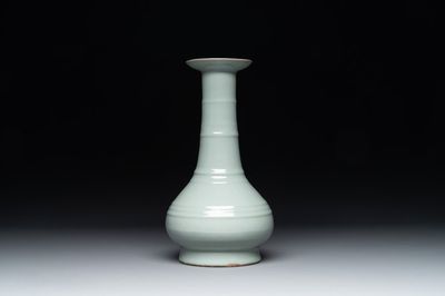 A rare Chinese Longquan celadon bottle vase, Song/Yuan