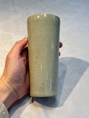 A rare Chinese Longquan celadon cylindrical vase, Southern Song — foto 23