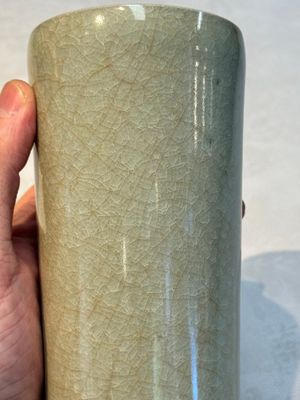 A rare Chinese Longquan celadon cylindrical vase, Southern Song — foto 28