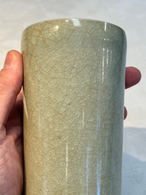 A rare Chinese Longquan celadon cylindrical vase, Southern Song — foto 31