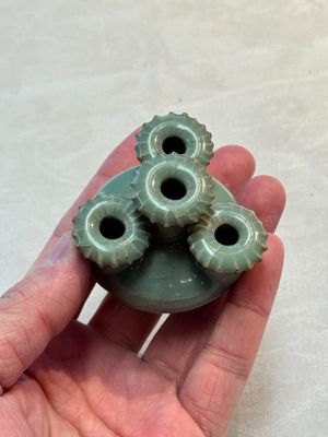 A rare Chinese Longquan celadon quadruple-neck incense holder, Southern Song — photo 1