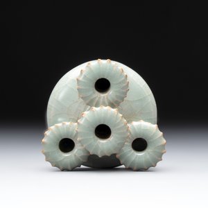 A rare Chinese Longquan celadon quadruple-neck incense holder, Southern Song — photo 5