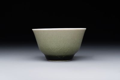 A rare Chinese monochrome peachbloom-glazed cup, Qianlong mark and of the period