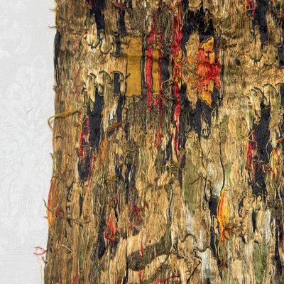 A rare Chinese peacock-feather brocade 'Dragons amid Clouds and Waves' panel — photo 20