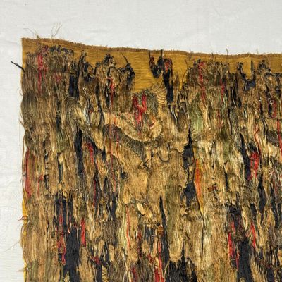 A rare Chinese peacock-feather brocade 'Dragons amid Clouds and Waves' panel — photo 23