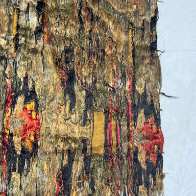 A rare Chinese peacock-feather brocade 'Dragons amid Clouds and Waves' panel — photo 26