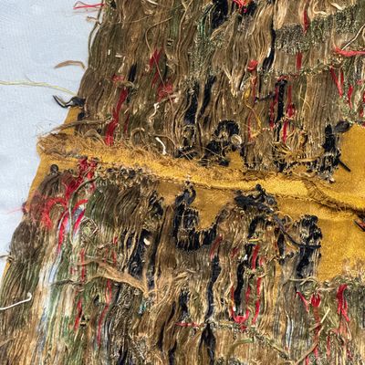 A rare Chinese peacock-feather brocade 'Dragons amid Clouds and Waves' panel — photo 30