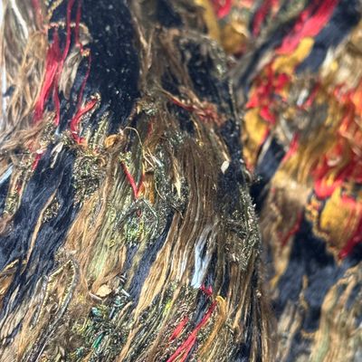 A rare Chinese peacock-feather brocade 'Dragons amid Clouds and Waves' panel — photo 35