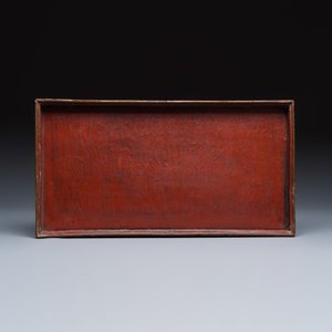 A rare Chinese polychrome and gilt-decorated lacquer rectangular box and cover with dragons — photo 4