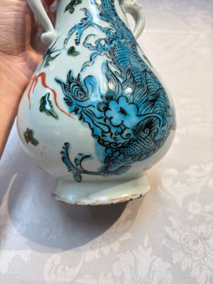 A rare Chinese polychrome Swatow 'Dragon' vase, Ming — photo 11