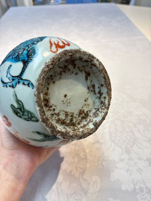 A rare Chinese polychrome Swatow 'Dragon' vase, Ming — photo 7