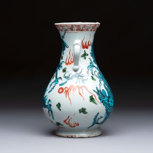A rare Chinese polychrome Swatow 'Dragon' vase, Ming — photo 2
