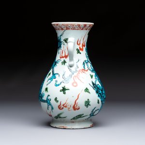 A rare Chinese polychrome Swatow 'Dragon' vase, Ming — photo 4
